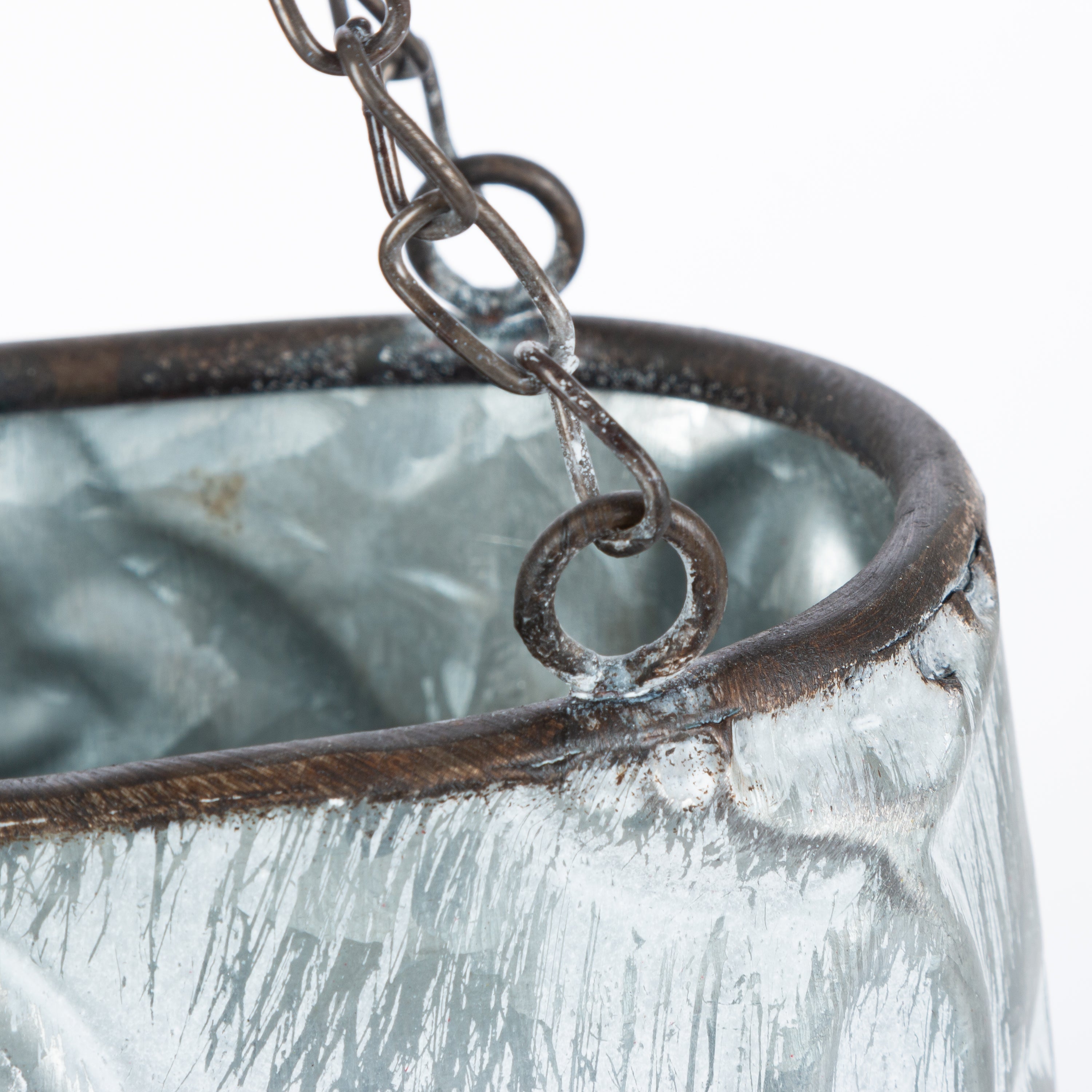 Hanging Galvanized Nesting Metal Hang Planters, set of 3